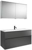 Burgbad FIUMO Waschtisch Set mit Spiegelschrank 122 cm breit, Anthrazit, Waschbecken Gussmarmor Weiß Bild 2