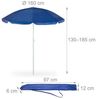 Relaxdays Blauer Sonnenschirm 160 cm Bild 5
