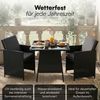 STEELSØN 'Xenara' Polyrattan 3-tlg. Gartenmöbel Set, Sitzgruppe aus 2 Stühlen und Tisch mit Glasplatte, zusammenklappbar, schwarz/anthrazit, wetterfest Bild 5