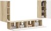 vidaXL TV-Wandregal-Set Wandmontiert 4 pcs Sonoma-Eiche Holzwerkstoff 3408918 Bild 3