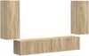 vidaXL TV-Wandregal-Set Wandmontiert 4 pcs Sonoma-Eiche Holzwerkstoff 3408918 Bild 2