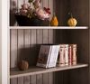 Massviholz Bücherwand, cremeweiß braun Bild 3