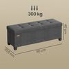 SONGMICS Sitzbank mit Stauraum, faltbare Sitztruhe mit Klappdeckel, Schlafzimmer Wohnzimmer, Leinenoptik, 110 cm, grau Bild 5