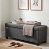 SONGMICS Sitzbank mit Stauraum, faltbare Sitztruhe mit Klappdeckel, Schlafzimmer Wohnzimmer, Leinenoptik, 110 cm, grau Bild 2