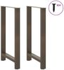 vidaXL Bartischbeine Naturstahl 2 Stk. 60x(100-101) cm Stahl 4013347 Bild 3