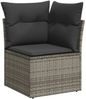 vidaXL 7-tlg. Garten-Sofagarnitur mit Kissen Grau Poly Rattan 3220499 Bild 3