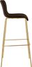 CLP 2er Set Barhocker Hover stapelbar Stoffbezug Vierfußgestell Goldoptik bis 150 kg,braun Bild 5