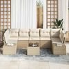 vidaXL Gartensofa-set mit Kissen 8 pcs Beige und Creme Poly-Rattan 3355650 Bild 3