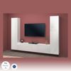 Dmora Ausgestattete Wand Natasha, 3-türiges TV-Ständer-Wohnzimmerset, Mehrzweck-Wohnzimmermöbel, 100 % Made in Italy, 260 x 30 x 180 cm, glänzendes Weiß, Bild 4