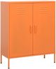 Sideboard KEVI Metall Orange 80x35x101,5 cm Stahl | Flurschrank Metallschrank Lagerschrank Beistellschrank Wohnzimmer Bild 2