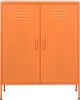 Sideboard KEVI Metall Orange 80x35x101,5 cm Stahl | Flurschrank Metallschrank Lagerschrank Beistellschrank Wohnzimmer Bild 4