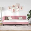 vidaXL Eckbettgestell mit Kopfteil Rosa 100 cm x 200 cm Samt 42016239 Bild 3