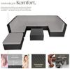 tectake Loungeset Rattan Sitzgruppe mit Sicherheitsglasplatte, für 6 bis 7 Personen, (Gartenlounge-set Venedig, 8-tlg, geeignet für Outdoor in Schwarz/Grau), widerstandsfähig und UV-beständig, Dicke der Polster 7 cm Bild 2