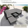 tectake Loungeset Rattan Sitzgruppe mit Sicherheitsglasplatte, für 6 bis 7 Personen, (Gartenlounge-set Venedig, 8-tlg, geeignet für Outdoor in Schwarz/Grau), widerstandsfähig und UV-beständig, Dicke der Polster 7 cm Bild 3