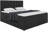 MEBLINI Boxspringbett ERLING 200x220 cm mit Bettkasten - H3/Schwarz Webstoff Polsterbett - Doppelbett mit Topper & Bonellfederkern-Matratze Bild 1