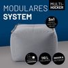 Lumaland Sitzsack-Sofa, Polyester, Pouf, Grau, 40 x 54 x 54 cm Bild 2