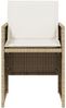 vidaXL 5-tlg. Garten-Essgruppe mit Kissen Beige Poly Rattan 365083 Bild 5