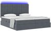 vidaXL Bett mit LED-Lichtleisten Dunkelgrau 200 x 200 cm Samt 3372912 Bild 3