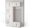 Garderoben-Set Napoli Version 11: Kleiderschrank mit Polsterpaneelen, Schuhschrank und Schrankaufsatz Flur und Eingangsbereich (Cashmere/Trinity 32), 229 x 40 x 140 cm Bild 3