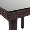 Poly-Rattan Gartentisch Cava, Esstisch Beistelltisch Tisch mit Glasplatte, 80x80cm ~ braun Bild 3