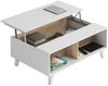 Calicosy 'ZAIKEN PLUS' Couchtisch mit teilweise hochklappbarer Tischplatte L100 cm - Weiß Bild 3