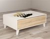 Calicosy 'ZAIKEN PLUS' Couchtisch mit teilweise hochklappbarer Tischplatte L100 cm - Weiß Bild 5