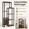 Celya Weinregal 5-stöckiges Weinbäckerregal mit Glashalter und Weinaufbewahrung Bild 4