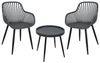 SVITA Sitzgruppe PHILLY, (3tlg. Set), aus 2 Stühlen und 1 Tisch, platzsparend, wetterfest, Grau/Schwarz Bild 4