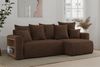 MEBLINI Schlafcouch mit Bettkasten - 238 x 142 x 73 cm - Dunkelbraun Cordstoff - SOLARIS - Kleines Ecksofa mit Schlaffunktion - Sofa mit Relaxfunktion und Kissen - Kleine Couch L-Form - Eckcouch Bild 2