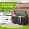Juskys Metall Aufbewahrungsbox Limani 380 Liter - Outdoor Box - wasserdicht, abschließbar - Gartenbox, Auflagenbox, Kissenbox für Garten Anthrazit Bild 3