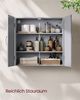 Vasagle Badezimmerschrank, Badschrank, wandmontiert, 18 x 60 x 60 cm, Wandschrank mit verstellbaren Ablagen, Taubengrau BBC320P36 Bild 3