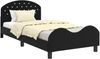 vidaXL Kinderbettgestell mit Kopfteil Schwarz 90 x 190 cm Samt 42011122 Bild 2