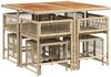 vidaXL 9-tlg. Garten-Essgruppe mit Kissen Beige Poly Rattan 3211504 Bild 3