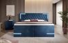 Boxspringbett Carlotta mit LED, Stauraum und USB (Samt) 140x200 Blau H2 (bis 70kg) Bild 3