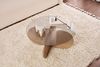 Stylish Coffee Table, Sapphire Oak & Fume, 75 x 35 x 75 cm | 100% Tempered Glass Top, 100% Melamine Coated Particle Board, 18 mm Thick | Modern Design for Living Room Bild 3