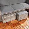 Gartenmöbel 6tlg. Grau Sitzgruppe Sofa Lounge Polyrattan Essgarnitur Sitzkissen Bild 2