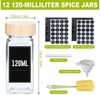 FIVMEN Gewürzstreuer Gewürzgläser Eckig Set mit Deckel Gewürz Organizer Gewürzbehälter, (12-tlg), mit Trichter, Leeren Aufklebern, Reinigungsbürste, Sieben, 120ml Bild 2