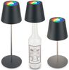 BRILONER - 3 in 1 RGBW LED Tischlampe kabellos IP44 mit Touch, stufenlos dimmbar, Akku & Lichtquelle tauschbar, Nachttischlampe, LED Lampe, Weinlampe, Flaschenlampe Aufsatz, 36x10,5 cm, Anthrazit Bild 5