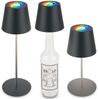 BRILONER - 3 in 1 RGBW LED Tischlampe kabellos IP44 mit Touch, stufenlos dimmbar, Akku & Lichtquelle tauschbar, Nachttischlampe, LED Lampe, Weinlampe, Flaschenlampe Aufsatz, 36x10,5 cm, Anthrazit Bild 4