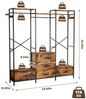 Yorbay Kleiderständer Kleiderregal mit 3 Kleiderstangen, 5 Schubladen & 4 Haken, (151x34x193,6 cm), Ideal als Garderobenständer für Schlafzimmer, Ankleidezimmer Bild 3