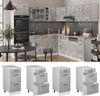 Küchenunterschrank R-Line Beton 40 cm mit Schubladen, ohne Arbeitsplatte Vicco Bild 2