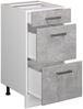 Küchenunterschrank R-Line Beton 40 cm mit Schubladen, ohne Arbeitsplatte Vicco Bild 4