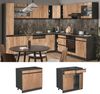 Küchenunterschrank R-Line Goldkraft Eiche 80 cm J-Shape AP Marmor Vicco Bild 2