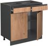 Küchenunterschrank R-Line Goldkraft Eiche 80 cm J-Shape AP Marmor Vicco Bild 4