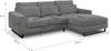 Ecksofa (B/H/T: 276x91x183 cm) in Grau Bild 3