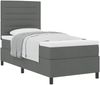 vidaXL Boxspringbett mit Matratze Dunkelgrau 90 x 200 cm Stoff 3339281 Bild 2