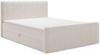 GRAINGOLD Osteno Boxspringbett 140x200, Doppelbett mit zwei Bettkästen, Kopfteil, Velour-Stoff, Creme Bild 2