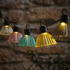Lights4fun LED-Lichterkette Solar Lichterkette Pastellfarben „Lustre“ – 10 warmweiße LEDs, 8 Effek Bild 4