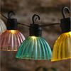 Lights4fun LED-Lichterkette Solar Lichterkette Pastellfarben „Lustre“ – 10 warmweiße LEDs, 8 Effek Bild 2