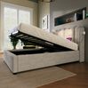 Bett 90x200 cm aus Leinen mit Bettkasten, Leselicht und Ladefunktion Bild 4